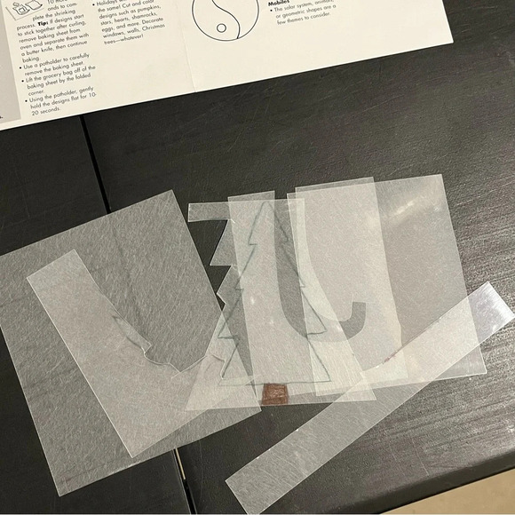 Shrinky Dinks by Curiosity Kits Used 4 Sheets Plus Scraps - Picture 4 of 6